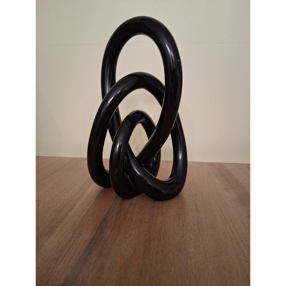 Kenyan Hand Carved Soapstone Wedding Knot Sculpture 8"